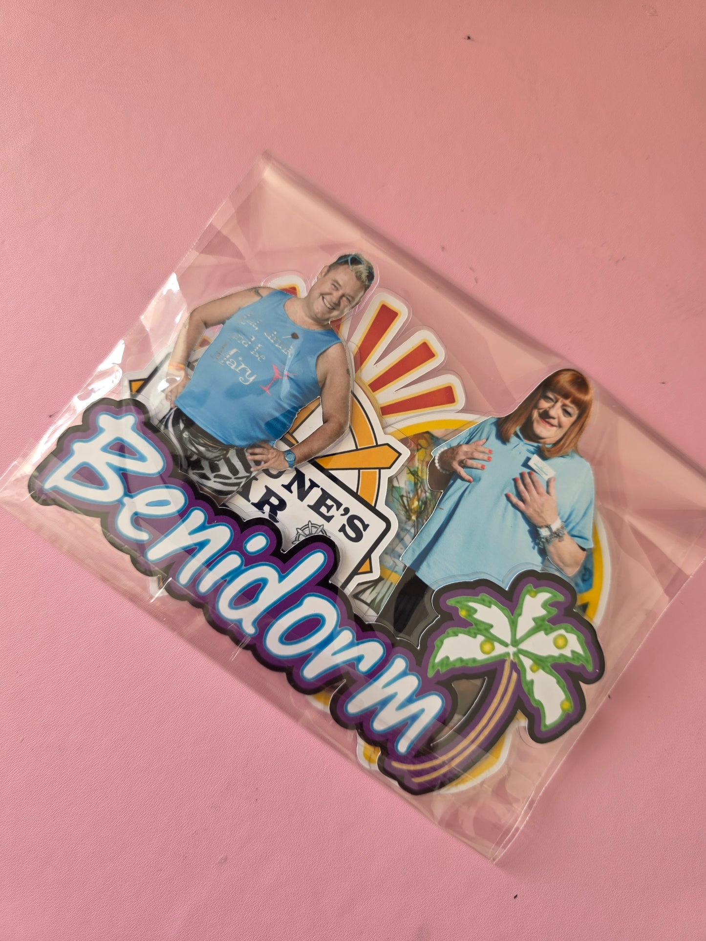 Personalised Holiday Party Cake Topper Set – Name & Age | Tropical Birthday Decoration