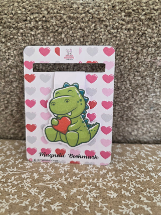 Dino loves you - magnetic bookmark