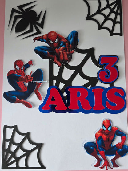 Personalised Superhero Cake Topper Set – Name & Age | Comic Style Birthday Decoration