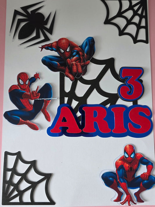 Personalised Superhero Cake Topper Set – Name & Age | Comic Style Birthday Decoration