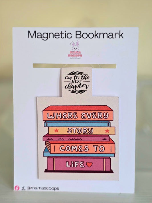 Onto the next chapter - magnetic bookmark